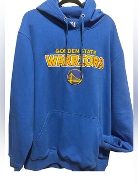 NBA Golden State Warriors Blue Hoodie Sweatshirt with Yellow Logo